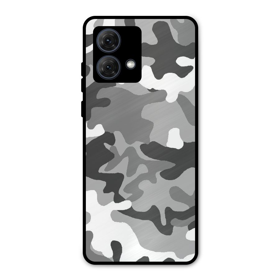 Grey Military Metal Back Case for Moto G84