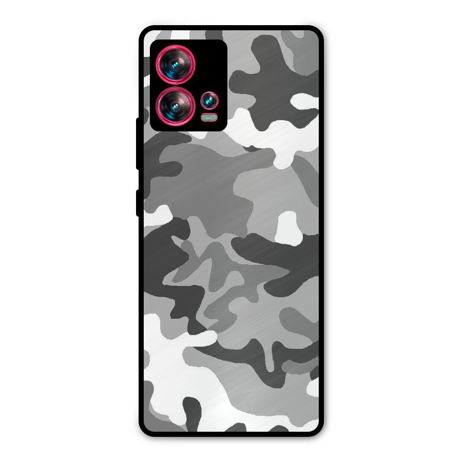 Grey Military Metal Back Case for Motorola Edge 30 Fusion