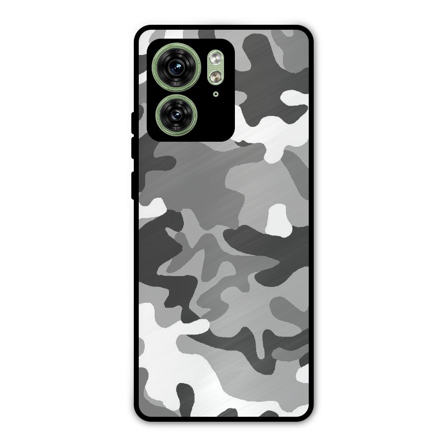 Grey Military Metal Back Case for Motorola Edge 40 5G