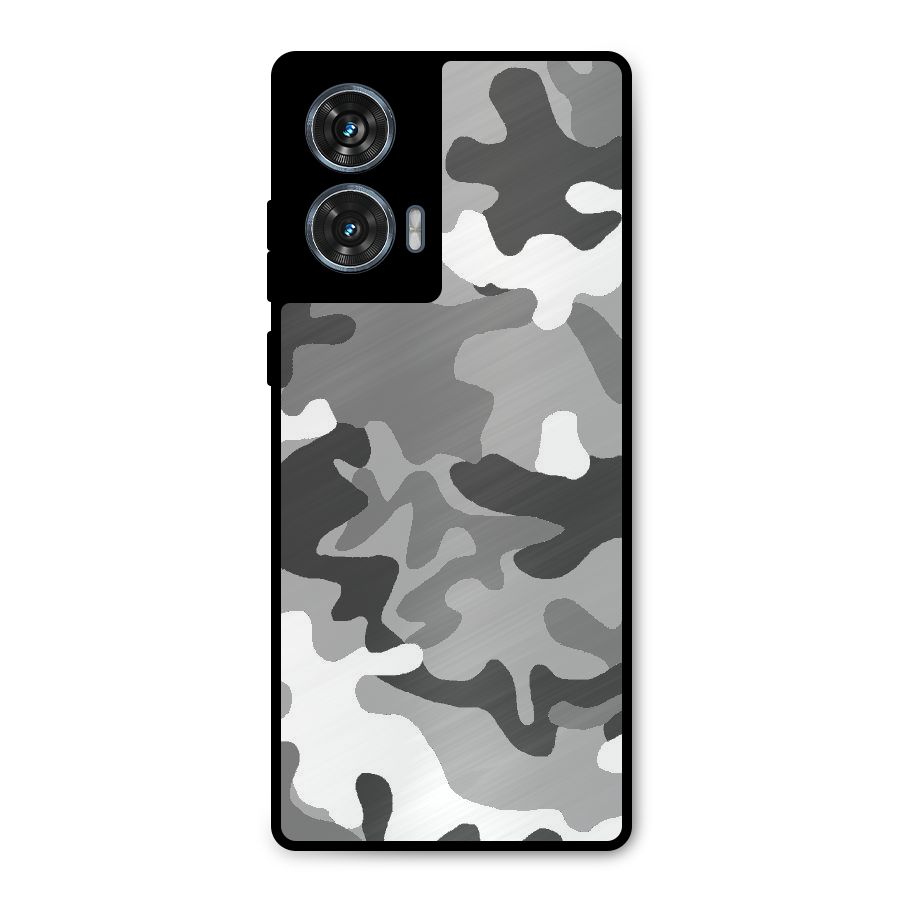 Grey Military Metal Back Case for Motorola Edge 50 Fusion