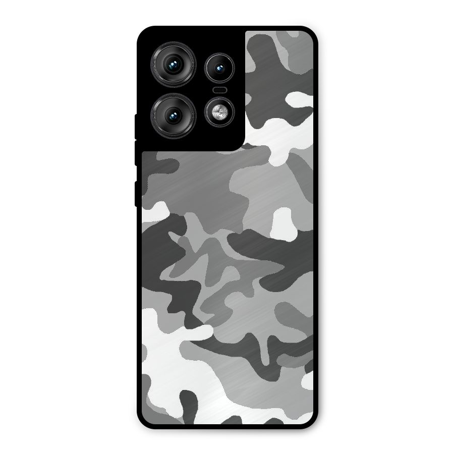 Grey Military Metal Back Case for Motorola Edge 50 Pro