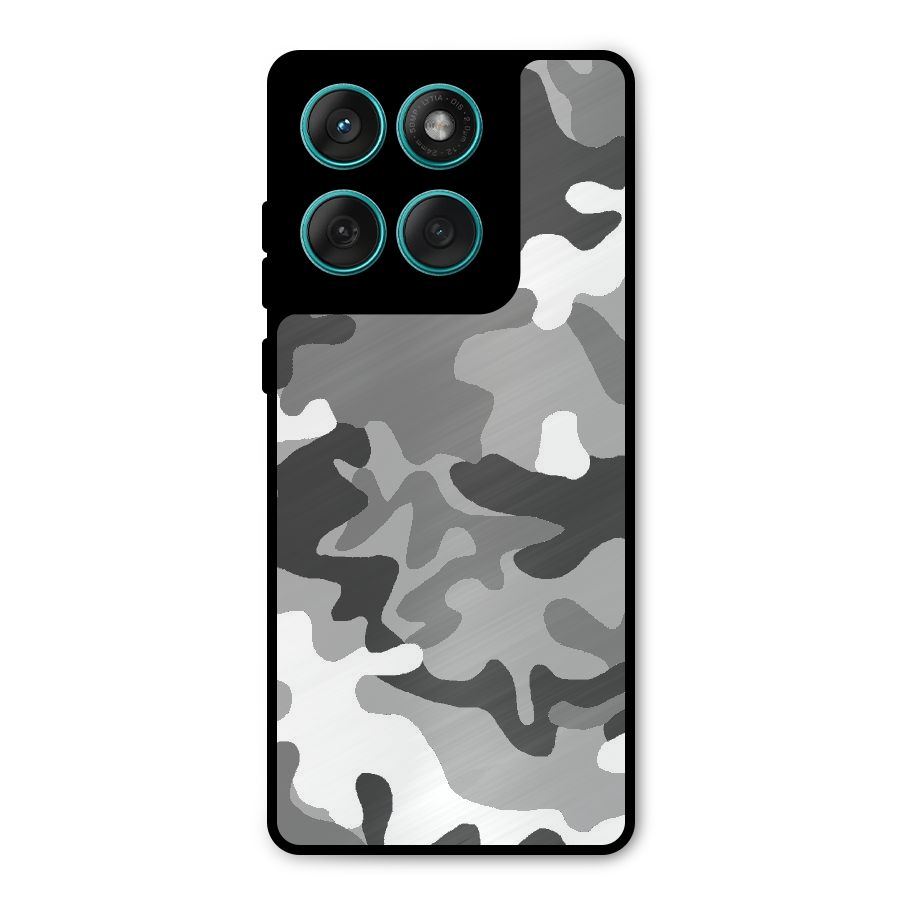Grey Military Metal Back Case for Motorola Edge 60 Fusion