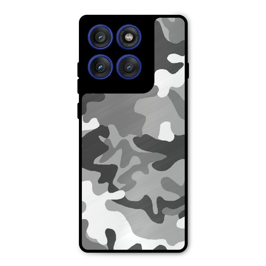 Grey Military Metal Back Case for Motorola Edge 60 Pro