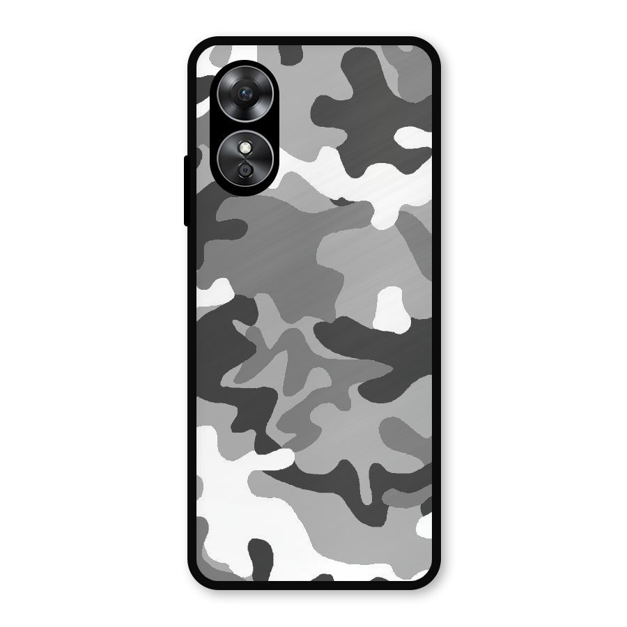 Grey Military Metal Back Case for Oppo A17