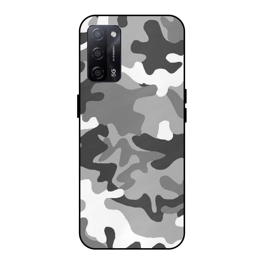Grey Military Metal Back Case for Oppo A53s 5G