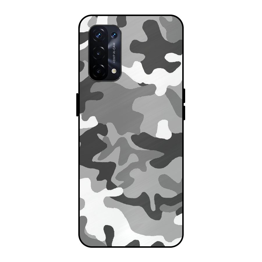 Grey Military Metal Back Case for Oppo A74 5G