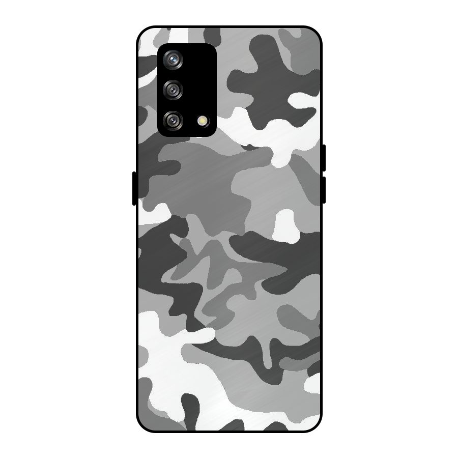 Grey Military Metal Back Case for Oppo F19