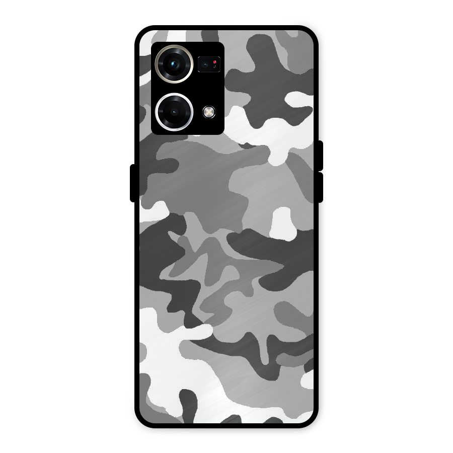 Grey Military Metal Back Case for Oppo F21 Pro 4G