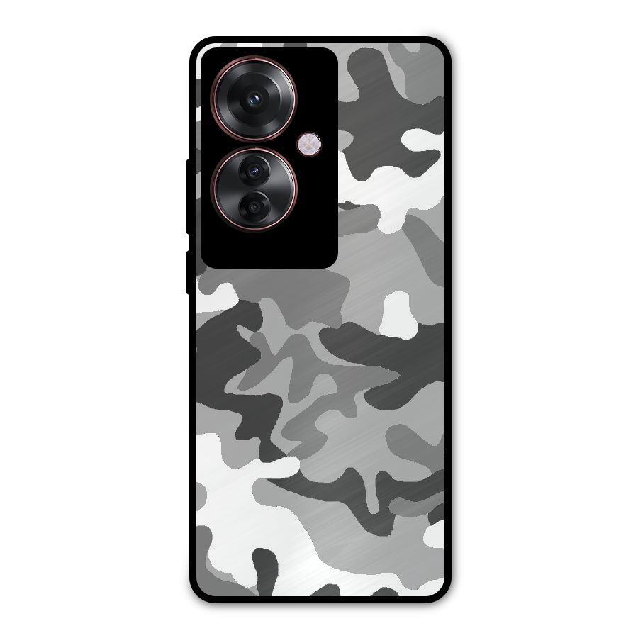 Grey Military Metal Back Case for Oppo F25 Pro