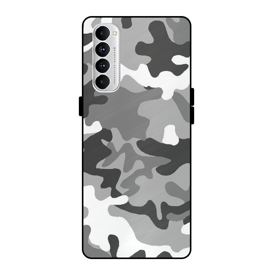 Grey Military Metal Back Case for Oppo Reno4 Pro