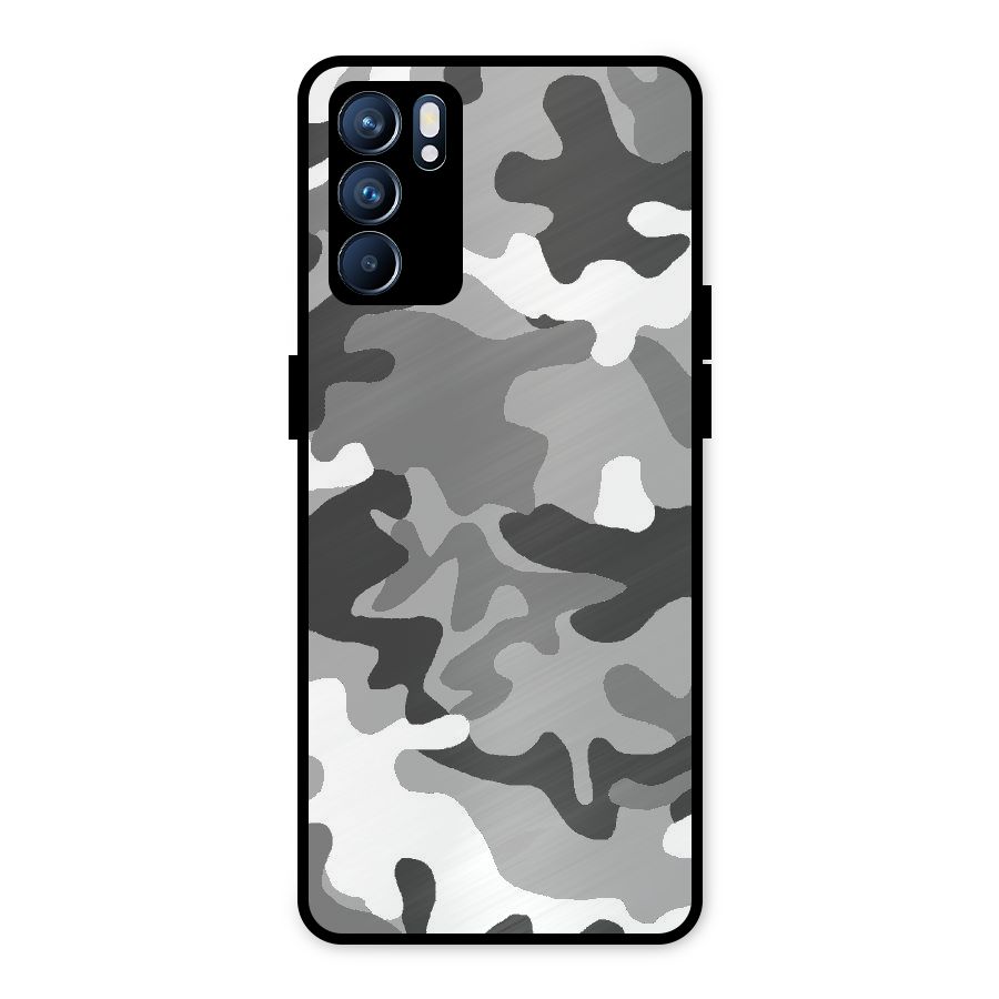 Grey Military Metal Back Case for Oppo Reno6 5G