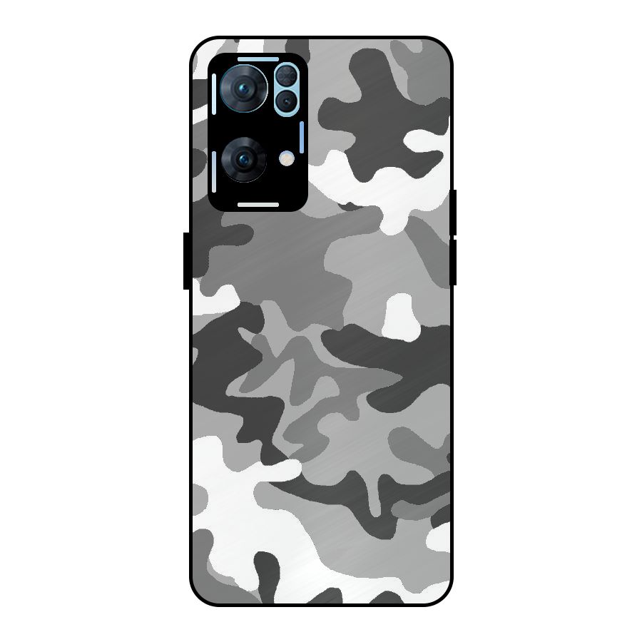 Grey Military Metal Back Case for Oppo Reno7 Pro 5G