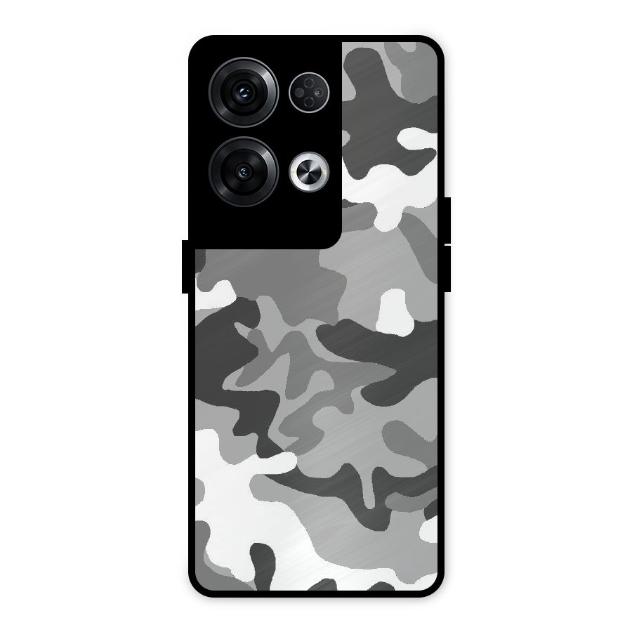 Grey Military Metal Back Case for Oppo Reno8 Pro 5G