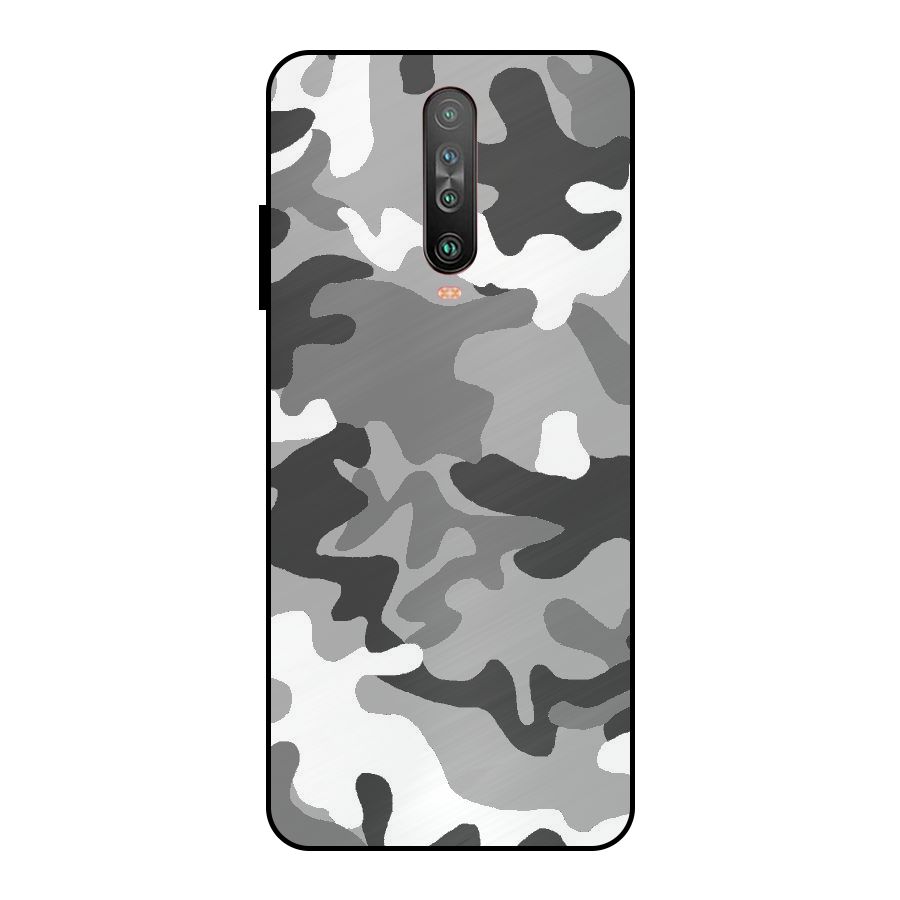 Grey Military Metal Back Case for Poco X2