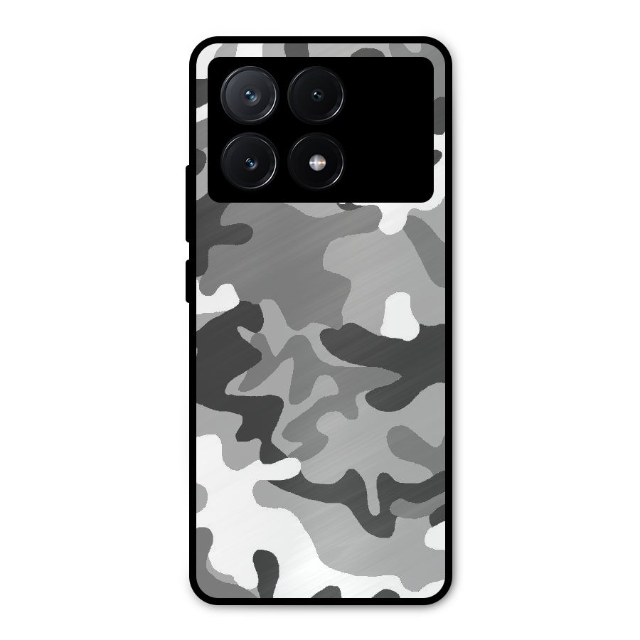 Grey Military Metal Back Case for Poco X6 Pro