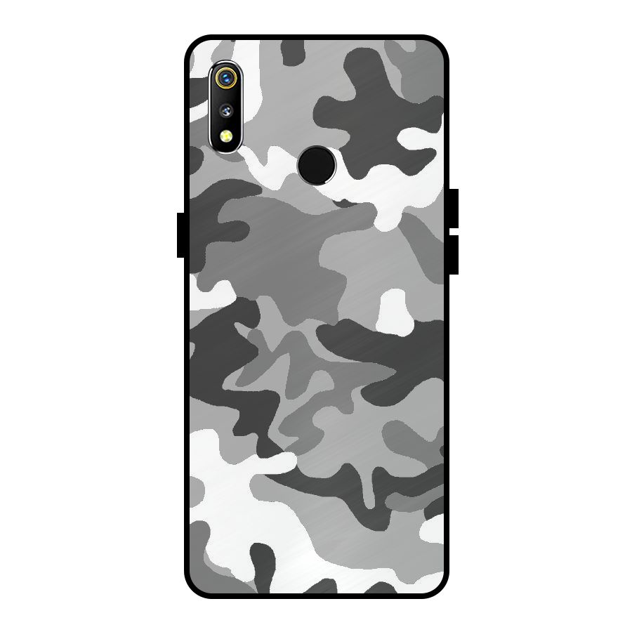Grey Military Metal Back Case for Realme 3