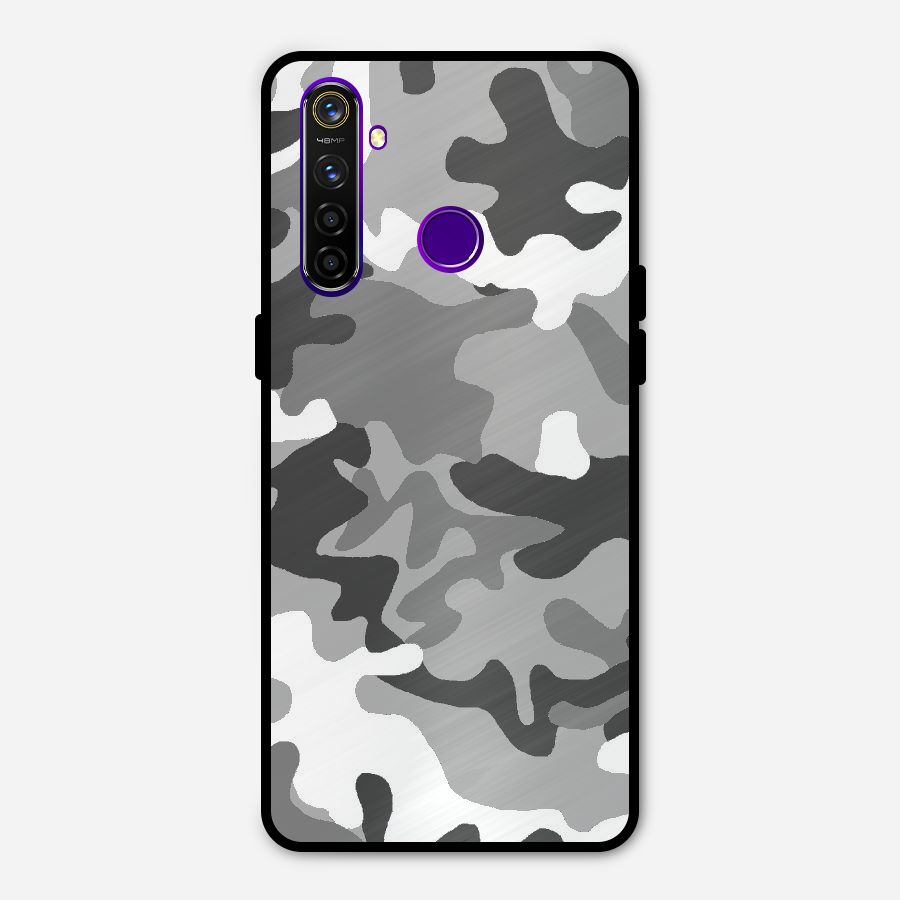 Grey Military Metal Back Case for Realme 5 Pro