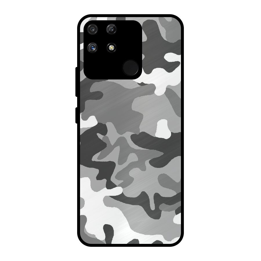 Grey Military Metal Back Case for Realme Narzo 50A