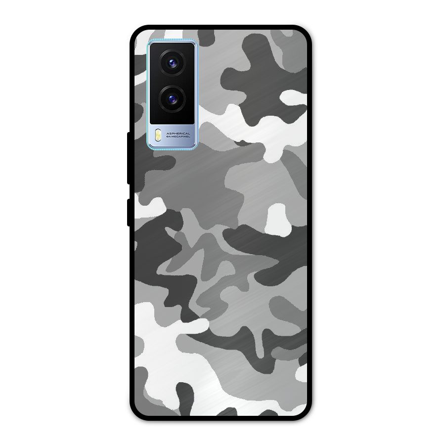 Grey Military Metal Back Case for Vivo V21e 5G