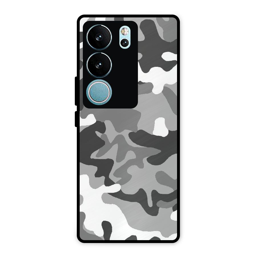 Grey Military Metal Back Case for Vivo V29 Pro