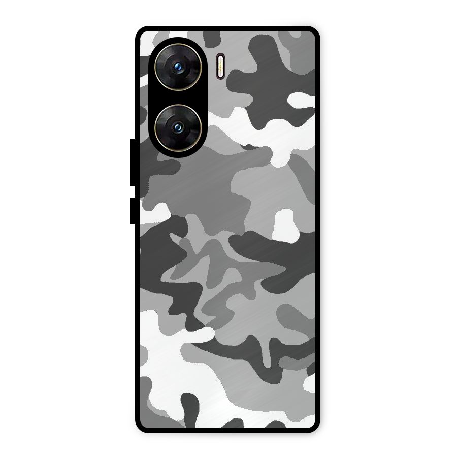 Grey Military Metal Back Case for Vivo V29e