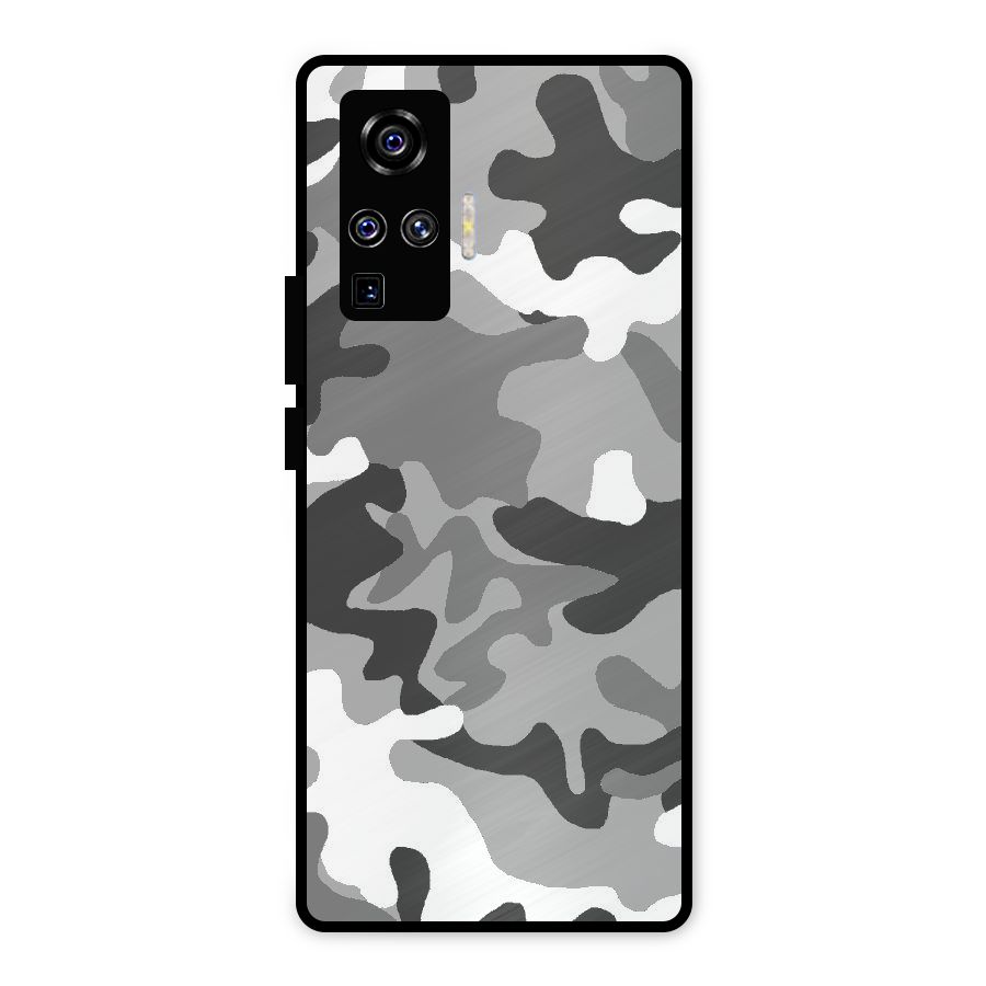 Grey Military Metal Back Case for Vivo X50 Pro
