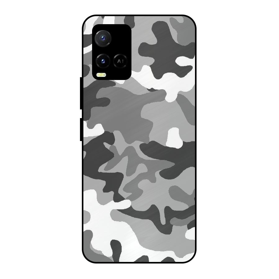 Grey Military Metal Back Case for Vivo Y21A