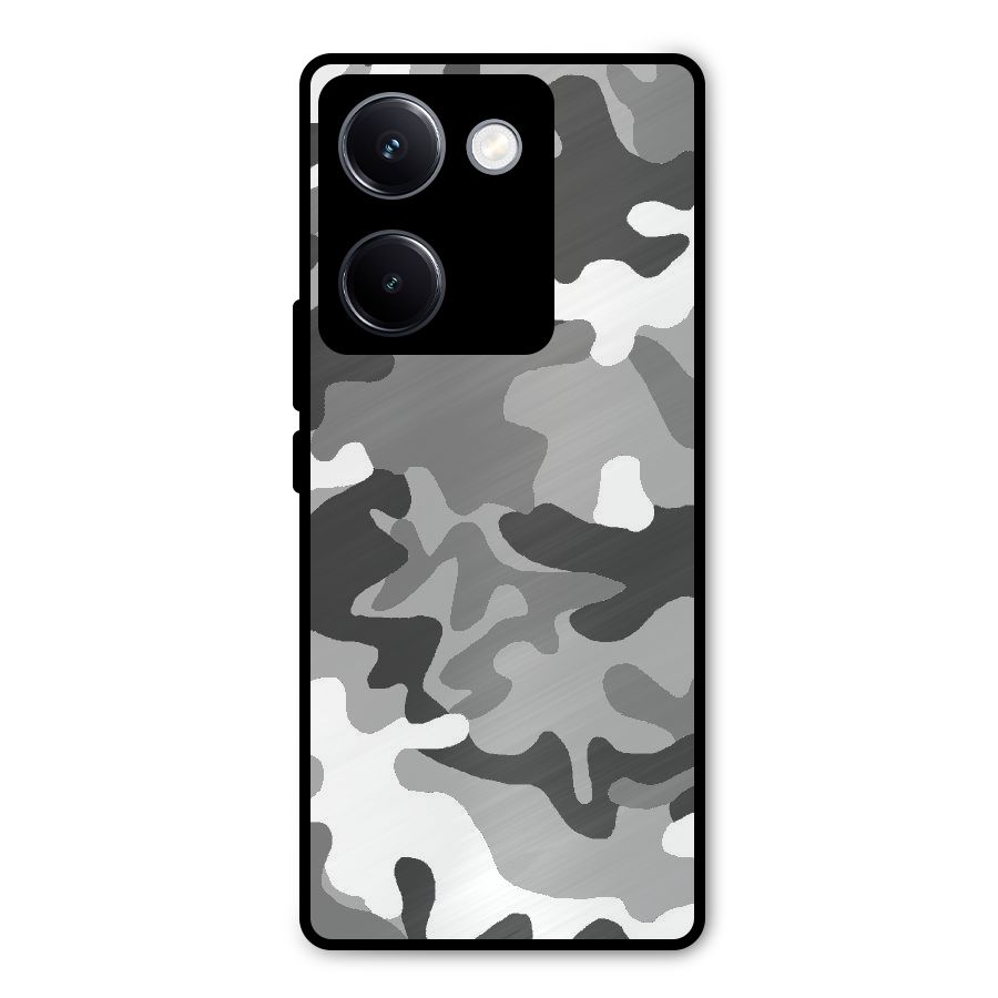 Grey Military Metal Back Case for Vivo Y300 Plus
