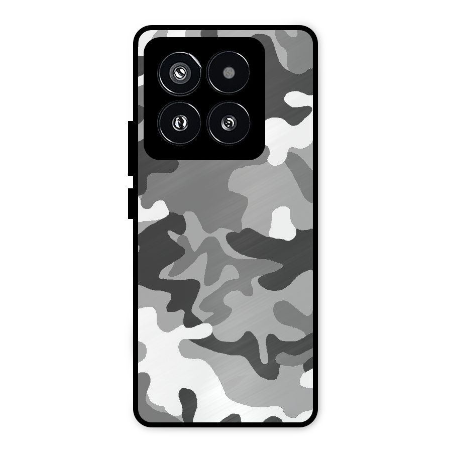 Grey Military Metal Back Case for Xiaomi 14 Pro