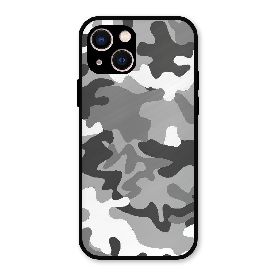 Grey Military Metal Back Case for iPhone 13