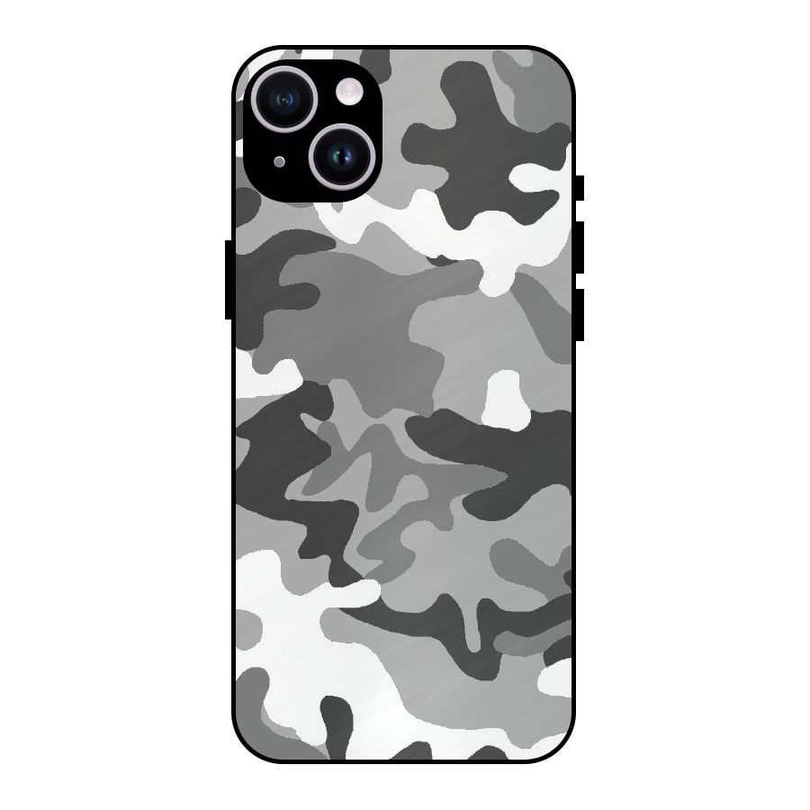 Grey Military Metal Back Case for iPhone 14 Plus