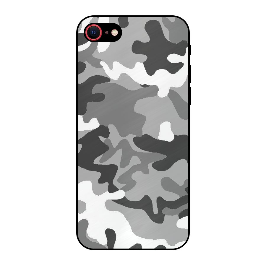 Grey Military Metal Back Case for iPhone SE 2020