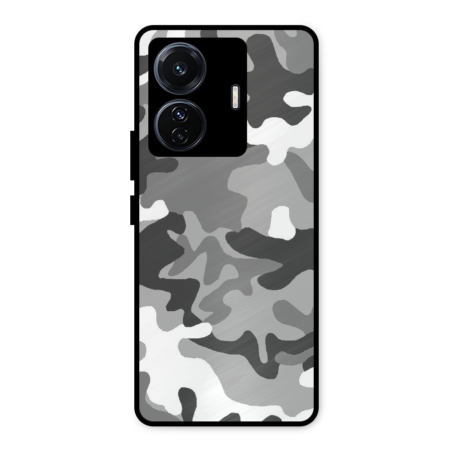 Grey Military Metal Back Case for iQOO Z6