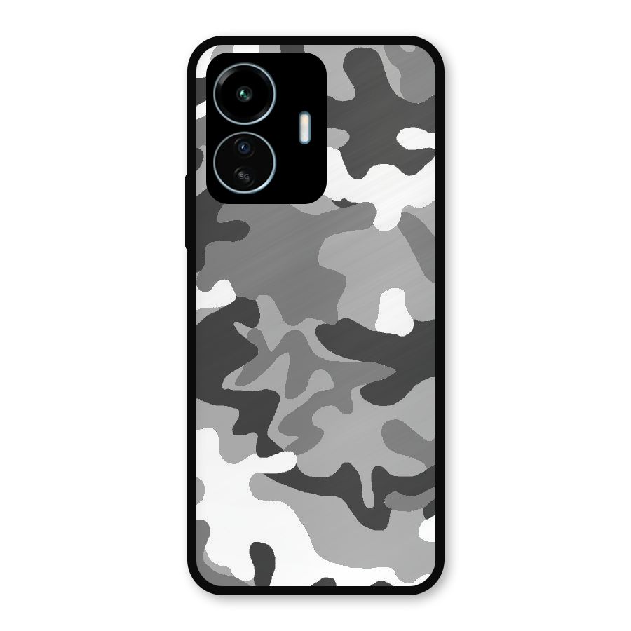 Grey Military Metal Back Case for vivo iQOO Z6 Lite 5G
