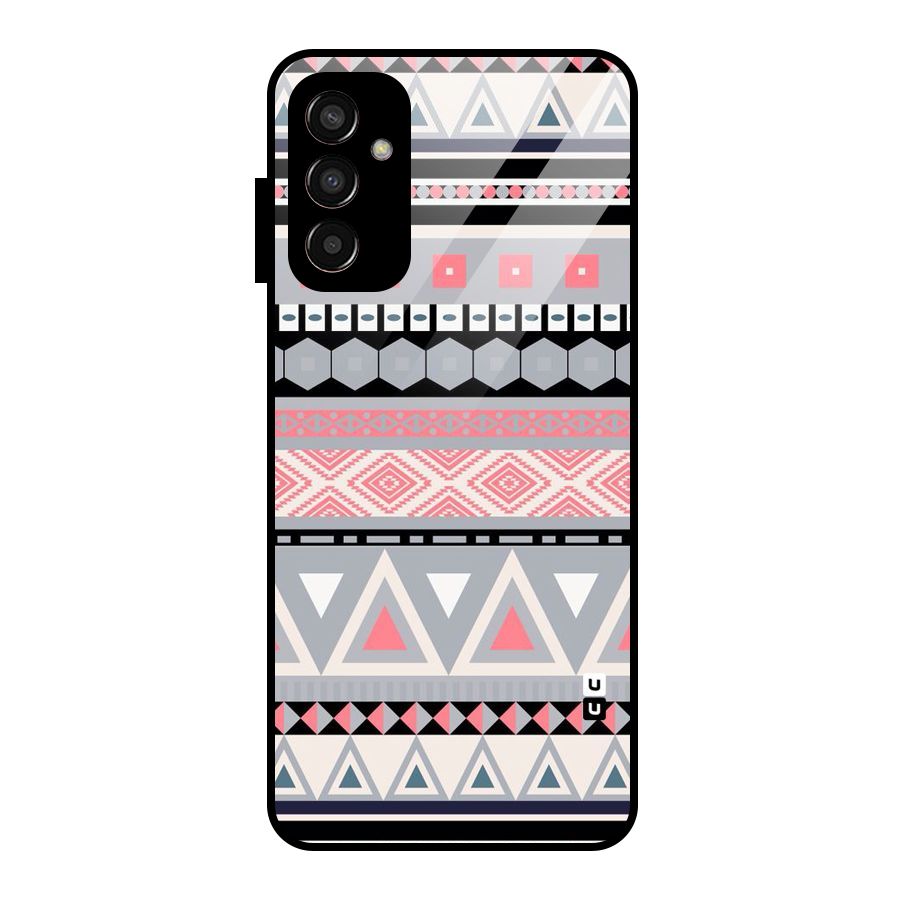 Grey Pink Pattern Glass Back Case for Galaxy F13