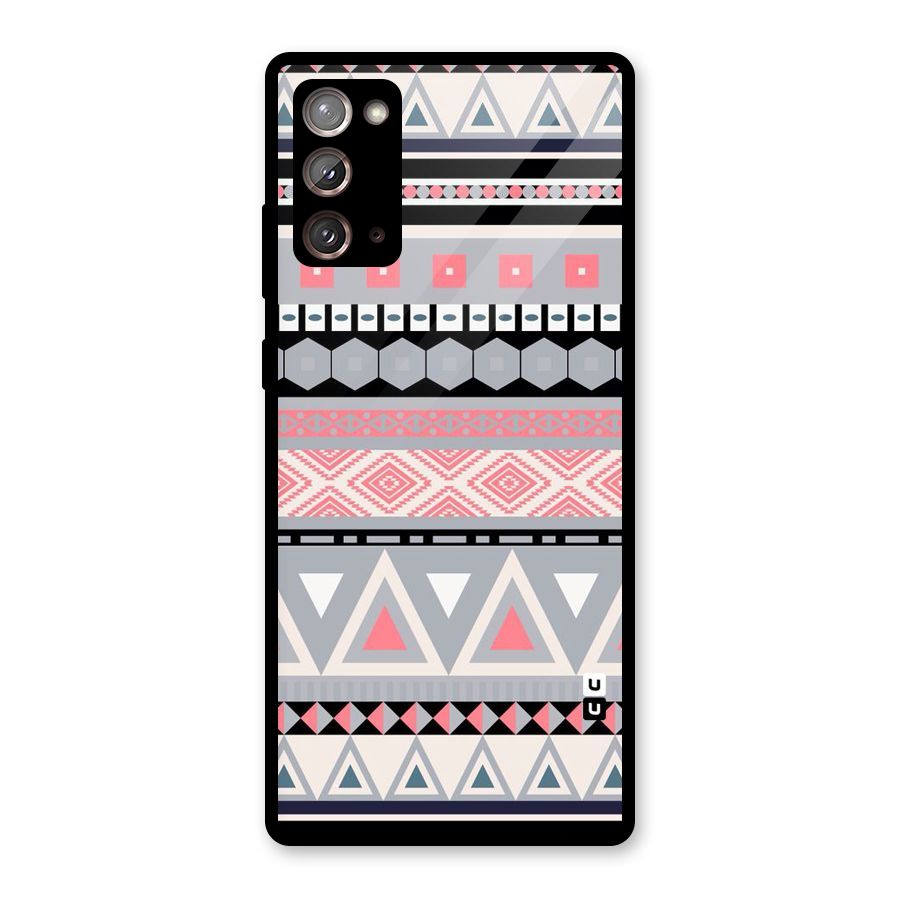 Grey Pink Pattern Glass Back Case for Galaxy Note 20