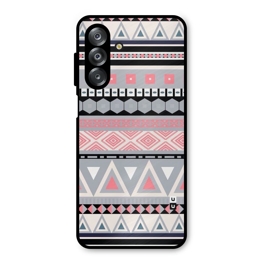 Grey Pink Pattern Metal Back Case for Galaxy A26