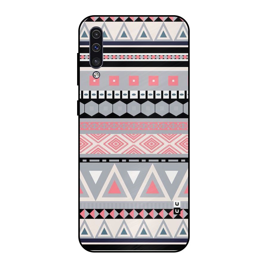 Grey Pink Pattern Metal Back Case for Galaxy A30s