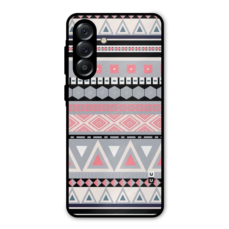 Grey Pink Pattern Metal Back Case for Galaxy A36