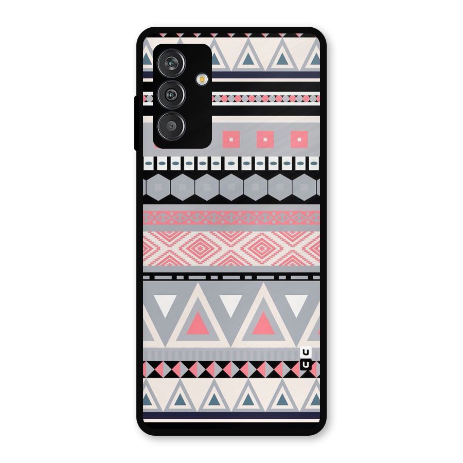 Grey Pink Pattern Metal Back Case for Galaxy F13