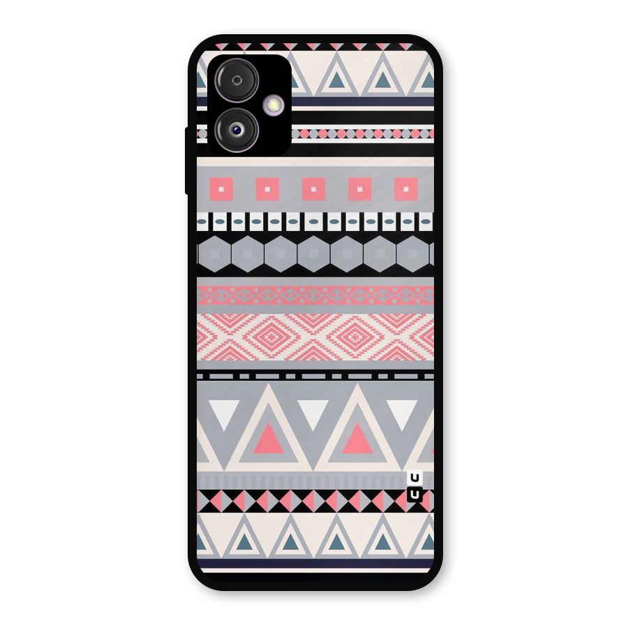 Grey Pink Pattern Metal Back Case for Galaxy F14