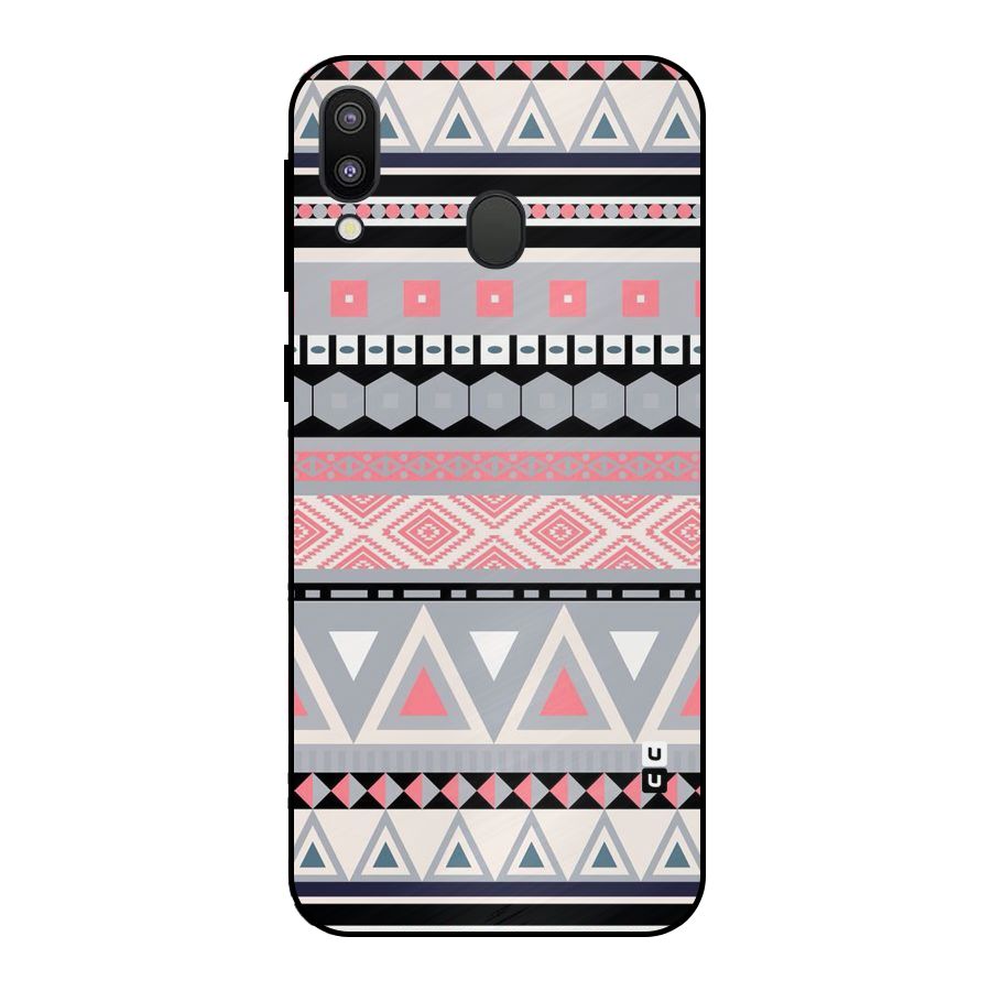 Grey Pink Pattern Metal Back Case for Galaxy M20