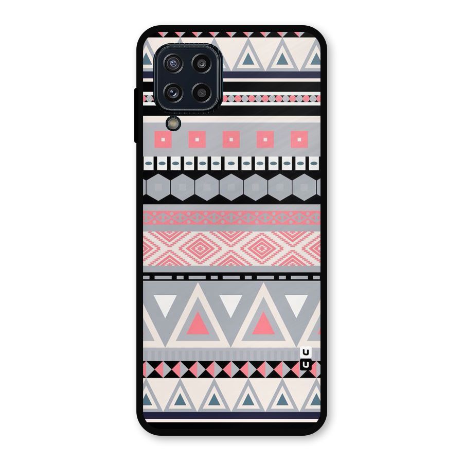 Grey Pink Pattern Metal Back Case for Galaxy M32