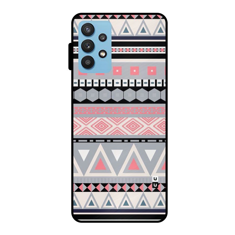 Grey Pink Pattern Metal Back Case for Galaxy M32 5G