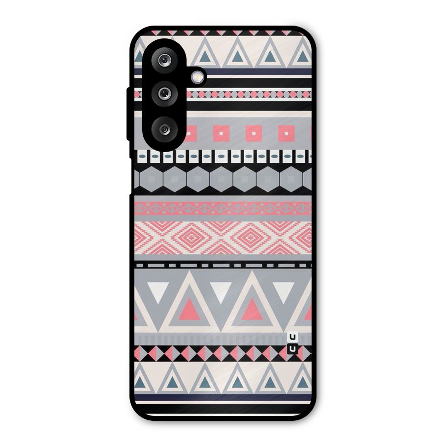 Grey Pink Pattern Metal Back Case for Galaxy M36