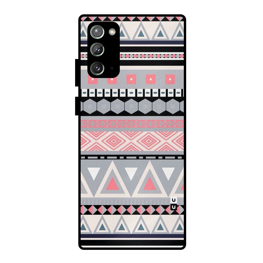 Grey Pink Pattern Metal Back Case for Galaxy Note 20