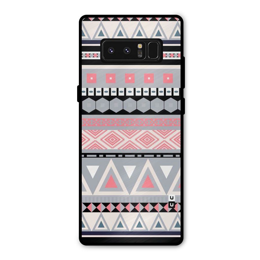 Grey Pink Pattern Metal Back Case for Galaxy Note 8