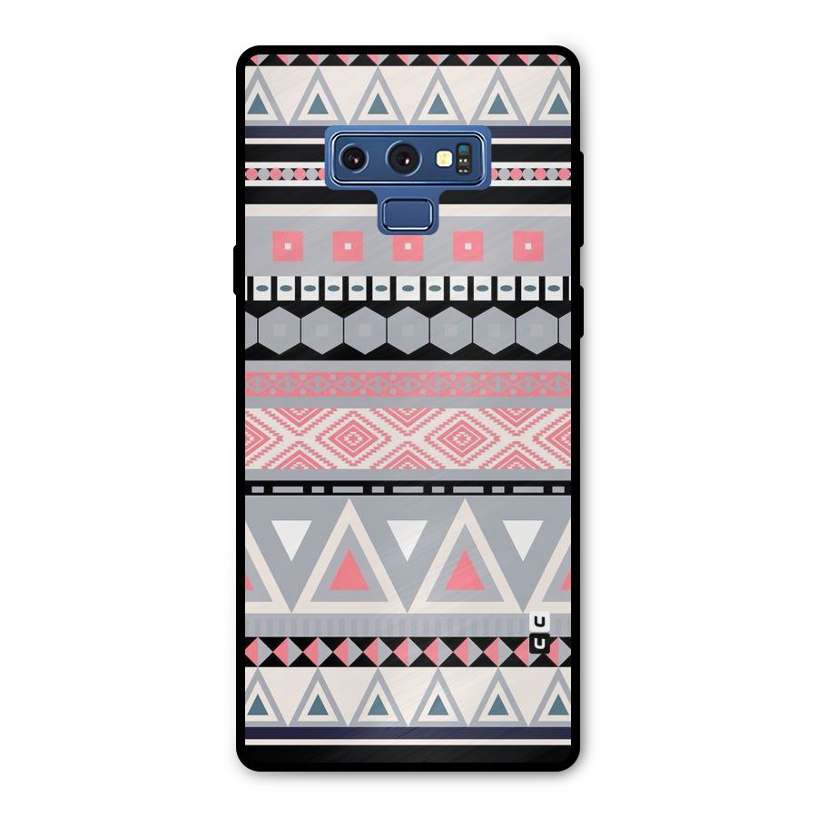 Grey Pink Pattern Metal Back Case for Galaxy Note 9
