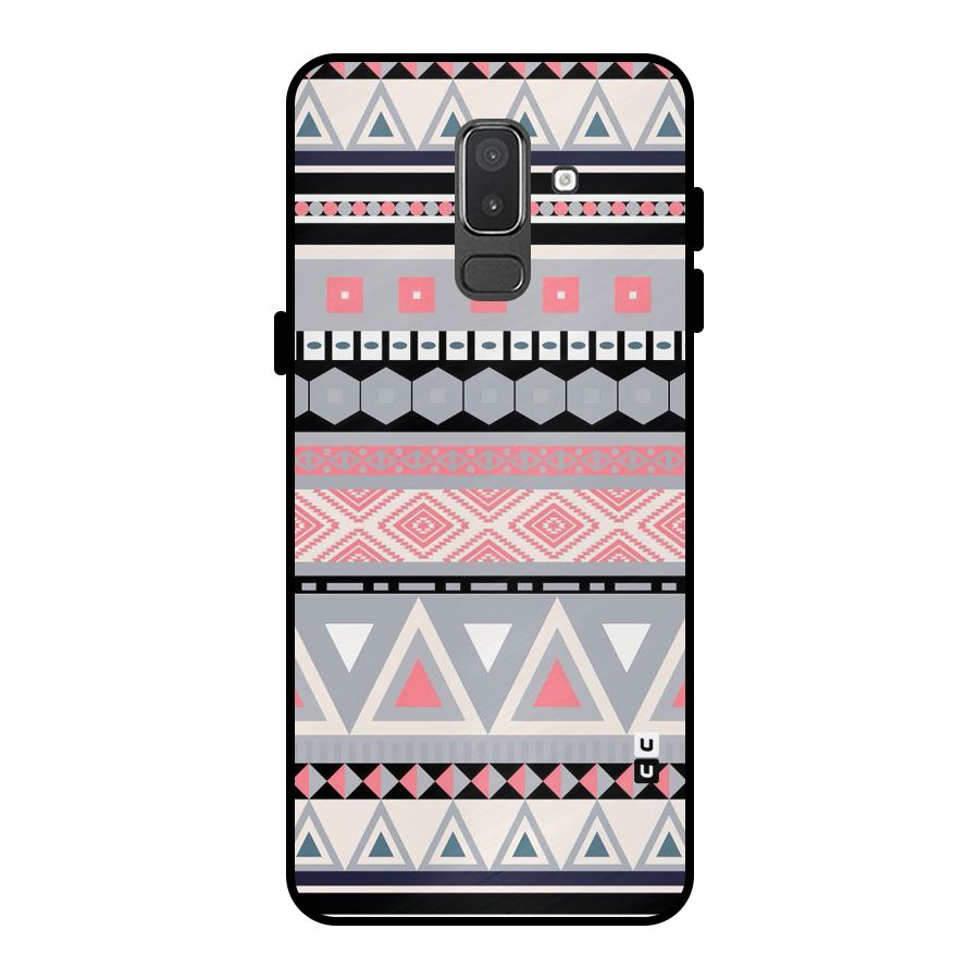Grey Pink Pattern Metal Back Case for Galaxy On8 (2018)