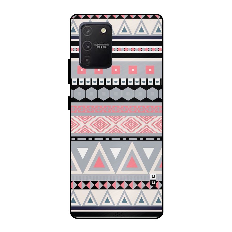 Grey Pink Pattern Metal Back Case for Galaxy S10 Lite